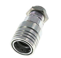 Steel DN 25 Hydraulic Coupling Socket 28 mm L Compression Ring Bulkhead ISO 7241-1 A/8434-1 D 34.3mm