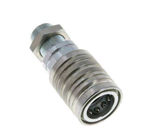 Steel DN 12.5 Hydraulic Coupling Socket 14 mm S Compression Ring Bulkhead ISO 7241-1 A/8434-1 D 20.5mm