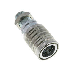 Steel DN 12.5 Hydraulic Coupling Socket 14 mm S Compression Ring Bulkhead ISO 7241-1 A/8434-1 D 20.5mm