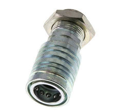 Steel DN 12.5 Hydraulic Coupling Socket 20 mm S Compression Ring Bulkhead ISO 7241-1 A/8434-1 D 20.5mm