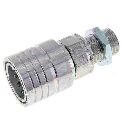 Steel DN 25 Hydraulic Coupling Socket 20 mm S Compression Ring Bulkhead ISO 7241-1 A/8434-1 D 34.3mm