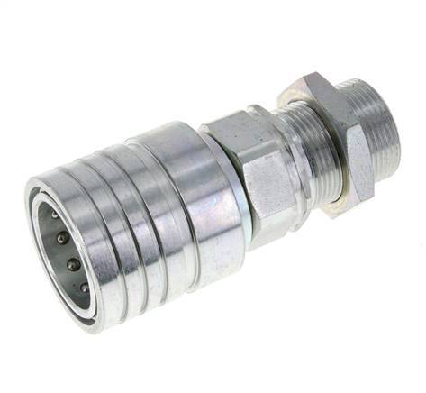 Steel DN 25 Hydraulic Coupling Socket 25 mm S Compression Ring Bulkhead ISO 7241-1 A/8434-1 D 34.3mm