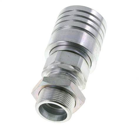 Steel DN 25 Hydraulic Coupling Socket 25 mm S Compression Ring Bulkhead ISO 7241-1 A/8434-1 D 34.3mm
