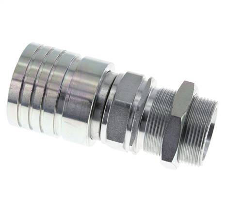 Steel DN 25 Hydraulic Coupling Socket 30 mm S Compression Ring Bulkhead ISO 7241-1 A/8434-1 D 34.3mm