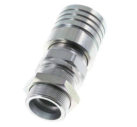 Steel DN 25 Hydraulic Coupling Socket 30 mm S Compression Ring Bulkhead ISO 7241-1 A/8434-1 D 34.3mm