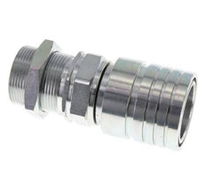 Steel DN 25 Hydraulic Coupling Socket 30 mm S Compression Ring Bulkhead ISO 7241-1 A/8434-1 D 34.3mm