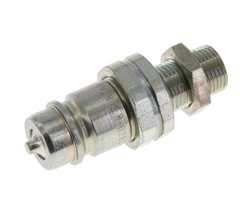 Steel DN 12.5 Hydraulic Coupling Plug 12 mm L Compression Ring Bulkhead ISO 7241-1 A/8434-1 D 20.5mm
