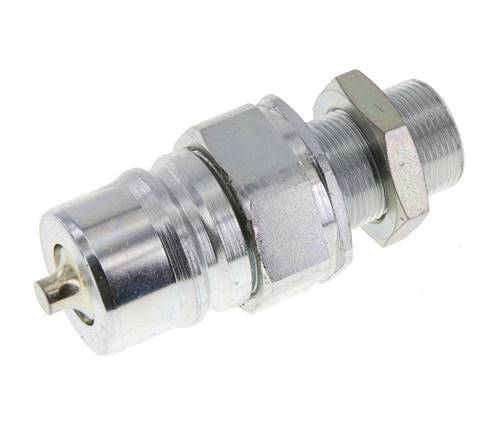 Steel DN 25 Hydraulic Coupling Plug 18 mm L Compression Ring Bulkhead ISO 7241-1 A/8434-1 D 34.3mm