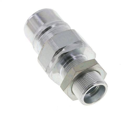 Steel DN 25 Hydraulic Coupling Plug 18 mm L Compression Ring Bulkhead ISO 7241-1 A/8434-1 D 34.3mm