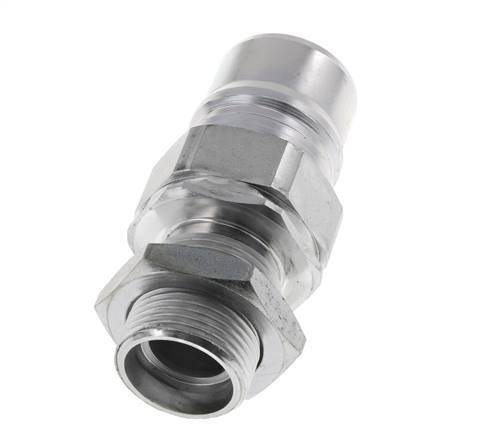 Steel DN 25 Hydraulic Coupling Plug 22 mm L Compression Ring Bulkhead ISO 7241-1 A/8434-1 D 34.3mm