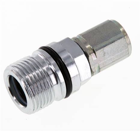 Steel DN 10 Hydraulic Coupling Socket G 3/8 inch Female Threads ISO 14541 D M28 x 2