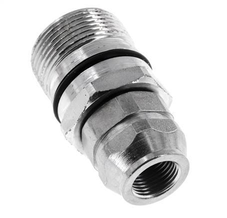 Steel DN 12.5 Hydraulic Coupling Socket M18x1.5 Female Threads ISO 14541 D M36 x 2