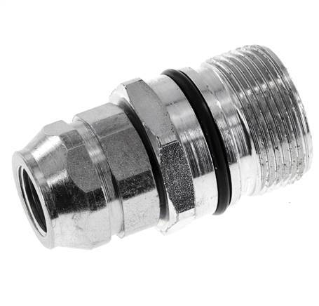 Steel DN 12.5 Hydraulic Coupling Socket M18x1.5 Female Threads ISO 14541 D M36 x 2