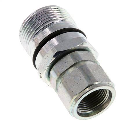 Steel DN 12.5 Hydraulic Coupling Socket M22x1.5 Female Threads ISO 14541 D M36 x 2