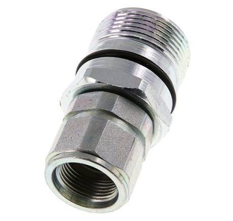 Steel DN 12.5 Hydraulic Coupling Socket M22x1.5 Female Threads ISO 14541 D M36 x 2