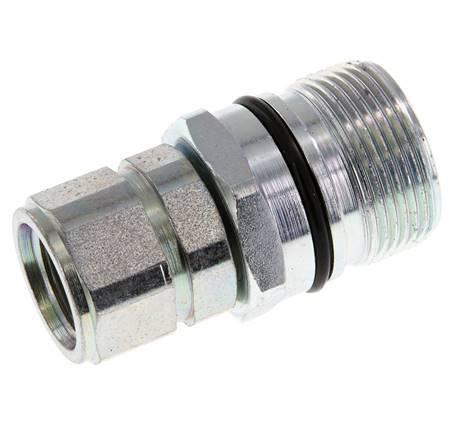 Steel DN 12.5 Hydraulic Coupling Socket M22x1.5 Female Threads ISO 14541 D M36 x 2