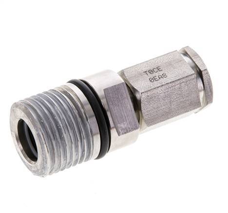 Stainless Steel DN 6.3 Hydraulic Coupling Socket G 1/4 inch Female Threads ISO 14541 D M24 x 2
