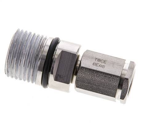 Stainless Steel DN 6.3 Hydraulic Coupling Socket G 1/4 inch Female Threads ISO 14541 D M24 x 2