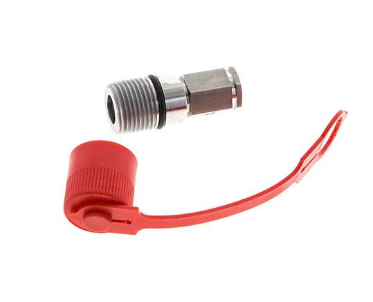 Stainless Steel DN 6.3 Hydraulic Coupling Socket G 1/4 inch Female Threads ISO 14541 D M24 x 2