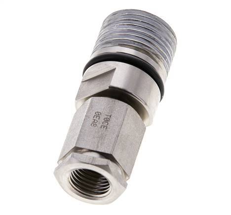 Stainless Steel DN 6.3 Hydraulic Coupling Socket G 1/4 inch Female Threads ISO 14541 D M24 x 2