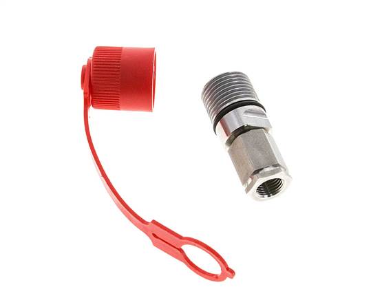 Stainless Steel DN 6.3 Hydraulic Coupling Socket G 1/4 inch Female Threads ISO 14541 D M24 x 2