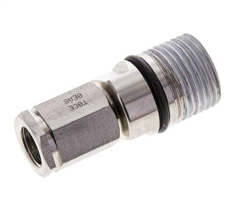 Stainless Steel DN 6.3 Hydraulic Coupling Socket G 1/4 inch Female Threads ISO 14541 D M24 x 2