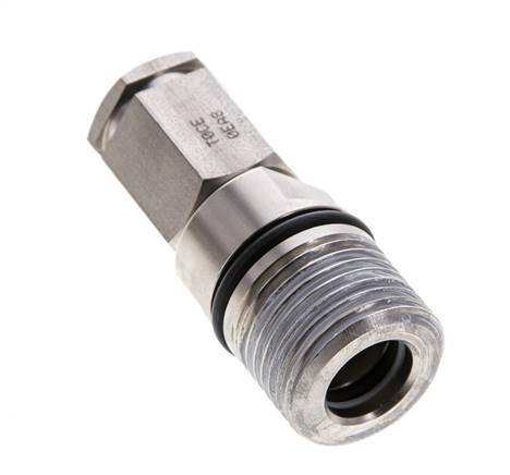 Stainless Steel DN 6.3 Hydraulic Coupling Socket G 1/4 inch Female Threads ISO 14541 D M24 x 2