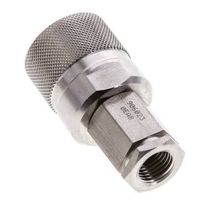 Stainless Steel DN 6.3 Hydraulic Coupling Plug G 1/4 inch Female Threads ISO 14541 D M24 x 2
