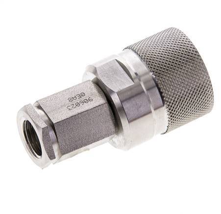 Stainless Steel DN 6.3 Hydraulic Coupling Plug G 1/4 inch Female Threads ISO 14541 D M24 x 2
