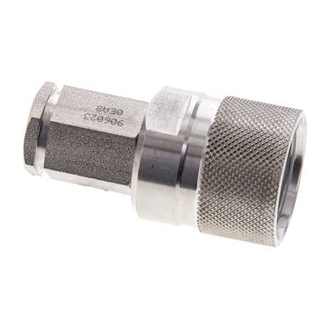 Stainless Steel DN 6.3 Hydraulic Coupling Plug G 1/4 inch Female Threads ISO 14541 D M24 x 2