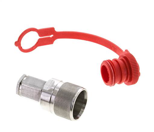 Stainless Steel DN 6.3 Hydraulic Coupling Plug G 1/4 inch Female Threads ISO 14541 D M24 x 2