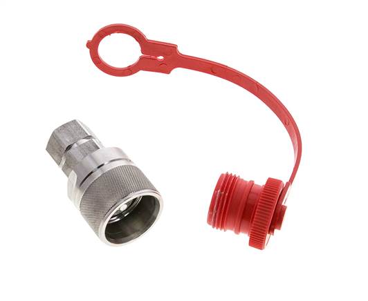 Stainless Steel DN 10 Hydraulic Coupling Plug G 3/8 inch Female Threads ISO 14541 D M28 x 2