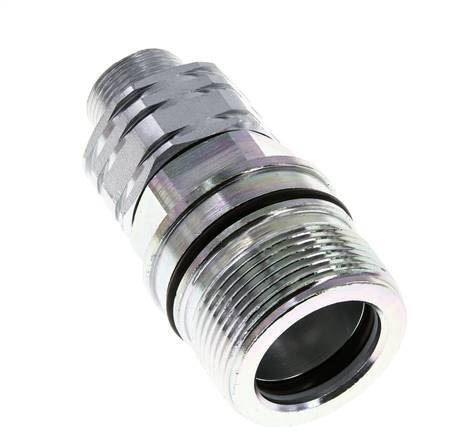 Steel DN 20 Hydraulic Coupling Socket 16 mm S Compression Ring ISO 14541/8434-1 D M42 x 2