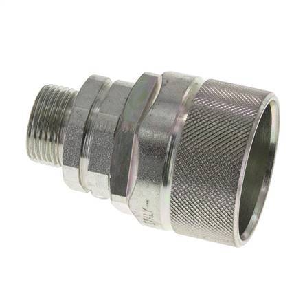 Steel DN 12.5 Hydraulic Coupling Plug 15 mm L Compression Ring ISO 14541/8434-1 D M36 x 2
