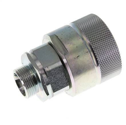 Steel DN 25 Hydraulic Coupling Plug 18 mm L Compression Ring ISO 8434-1 D M48 x 3