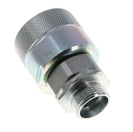 Steel DN 25 Hydraulic Coupling Plug 22 mm L Compression Ring ISO 8434-1 D M48 x 3
