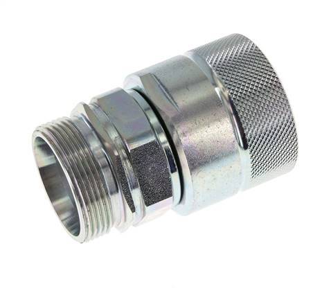 Steel DN 25 Hydraulic Coupling Plug 35 mm L Compression Ring ISO 8434-1 D M48 x 3