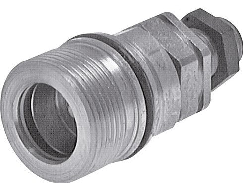Steel DN 12.5 Hydraulic Coupling Socket 15 mm L Compression Ring Bulkhead ISO 14541/8434-1 D M36 x 2