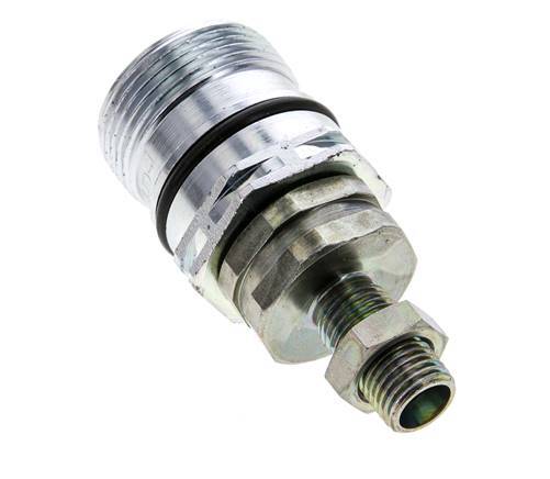 Steel DN 12.5 Hydraulic Coupling Socket 8 mm L Compression Ring Bulkhead ISO 14541/8434-1 D M36 x 2