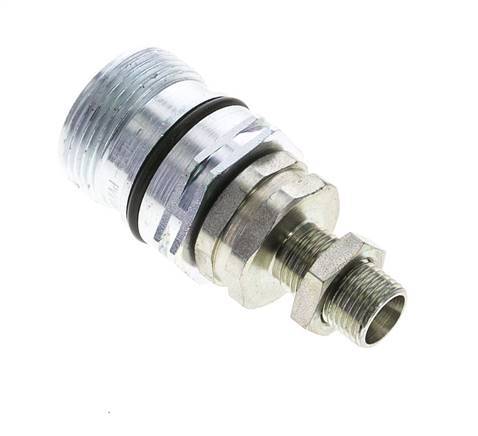 Steel DN 12.5 Hydraulic Coupling Socket 10 mm L Compression Ring Bulkhead ISO 14541/8434-1 D M36 x 2