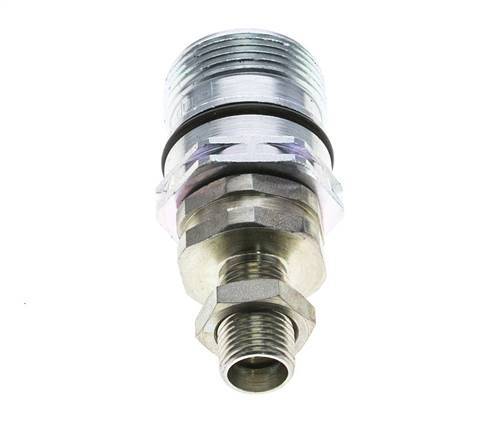 Steel DN 12.5 Hydraulic Coupling Socket 10 mm L Compression Ring Bulkhead ISO 14541/8434-1 D M36 x 2