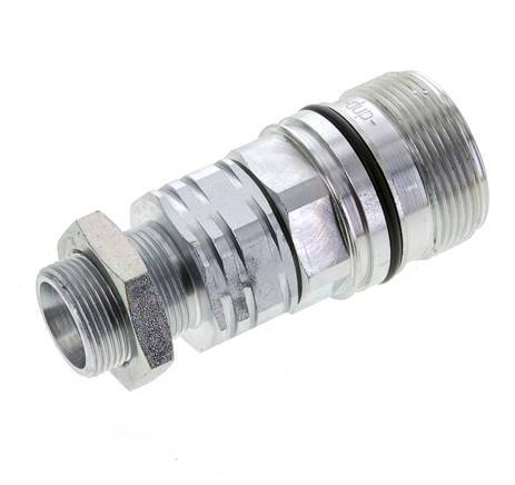 Steel DN 20 Hydraulic Coupling Socket 18 mm L Compression Ring Bulkhead ISO 14541/8434-1 D M42 x 2