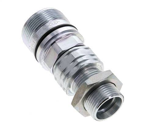 Steel DN 20 Hydraulic Coupling Socket 22 mm L Compression Ring Bulkhead ISO 14541/8434-1 D M42 x 2