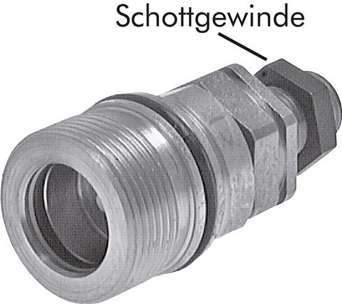 Steel DN 31.5 Hydraulic Coupling Socket 38 mm S Compression Ring Bulkhead ISO 8434-1 D M70 x 3