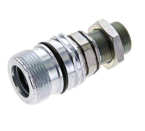 Steel DN 12.5 Hydraulic Coupling Socket 16 mm S Compression Ring Bulkhead ISO 14541/8434-1 D M36 x 2