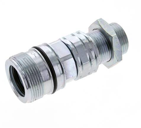Steel DN 20 Hydraulic Coupling Socket 20 mm S Compression Ring Bulkhead ISO 14541/8434-1 D M42 x 2