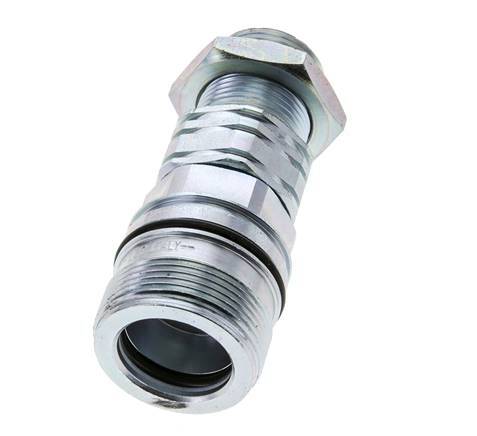 Steel DN 20 Hydraulic Coupling Socket 20 mm S Compression Ring Bulkhead ISO 14541/8434-1 D M42 x 2
