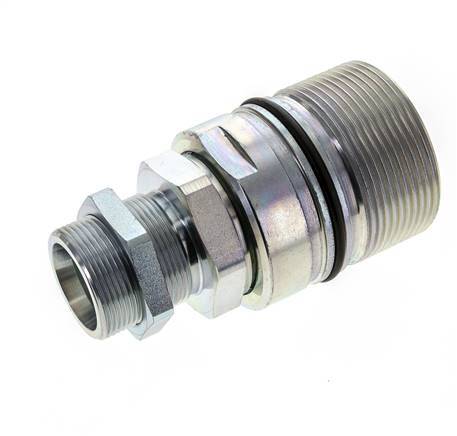 Steel DN 31.5 Hydraulic Coupling Socket 30 mm S Compression Ring Bulkhead ISO 8434-1 D M70 x 3