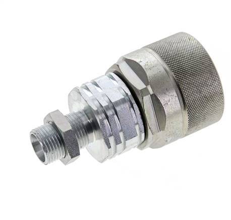 Steel DN 20 Hydraulic Coupling Plug 12 mm L Compression Ring Bulkhead ISO 14541/8434-1 D M42 x 2