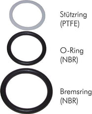PTFE/NBR Seals Set for ISO 14541 Hydraulic Coupling (M 36 x 2 and 42 mm) [5 Pieces]